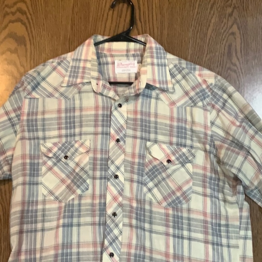 Vintage Wrangler Western Snap Button Long Sleeve Men’s Shirt 16 1/2 X 34